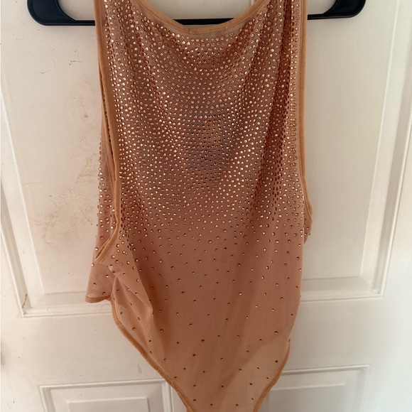 Nude Rhinestone Bodysuit - Picture 2 of 2